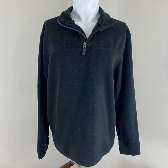 GAP Mens Fleece Pullover Soft and Warm Black 1/2